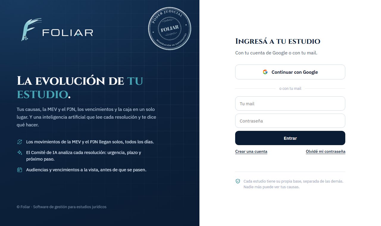 La pantalla de ingreso